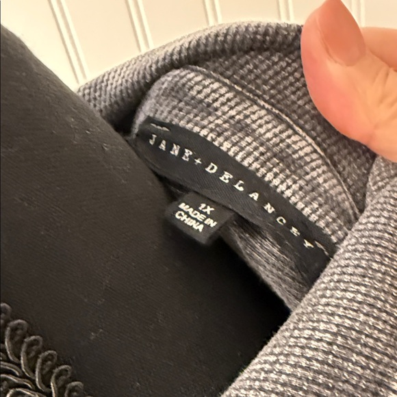 Jane and Delancey Washed Gray Button Down Shirt - Picture 2 of 5